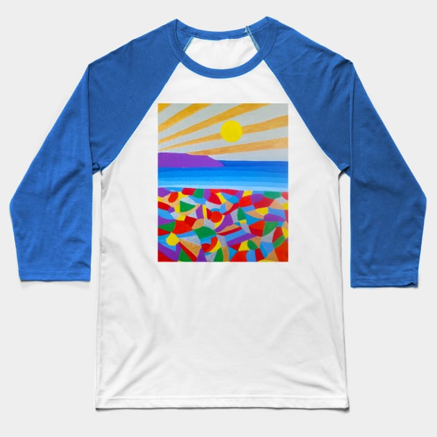 Seascape Baseball T-Shirt by icarusismartdesigns